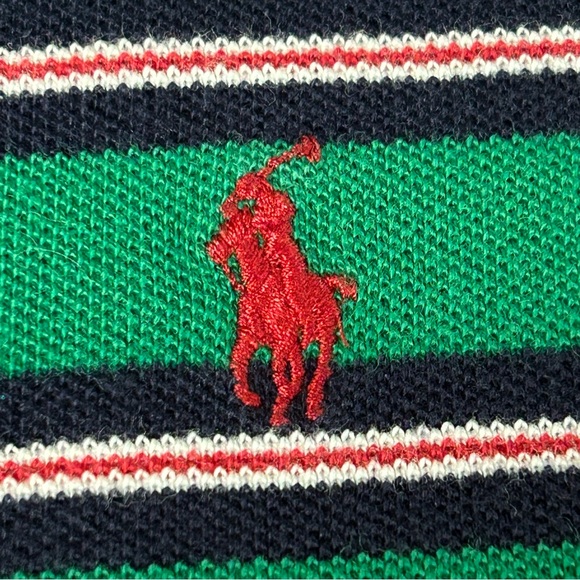 Polo Ralph Lauren | green multicolored striped polo shirt short sleeve red blue - Picture 7 of 16
